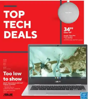 Staples Google Nest Mini Smart Speaker, Asus Chromebook With Intel Celeron Processor offer