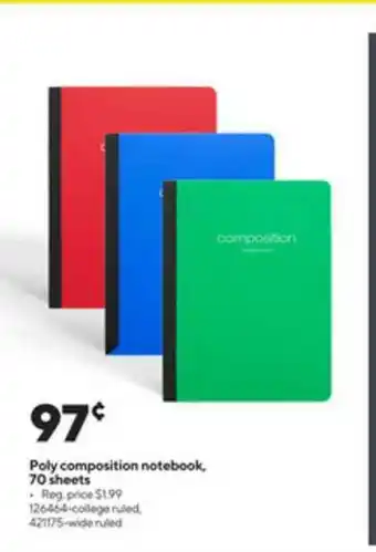 Poly Composition Notebook, 70 Sheets