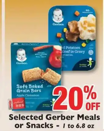 Weis Markets Gerber Meals Or Snacks - 1 To 6.8 Oz offer