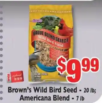 Weis Markets Brown's Wild Bird Seed - 20 Lb, Americana Blend - 7 Lb offer