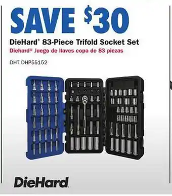 Carquest Diehard 83-piece trifold socket set offer