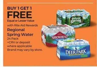 Rite Aid Regional spring water offer