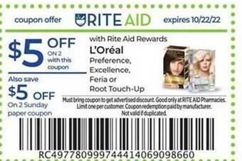 Rite Aid L'oréal offer