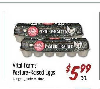 Sprouts Farmers Market Vital farms pasture raised eggs offer