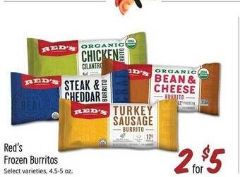 Sprouts Farmers Market Red's frozen burritos offer
