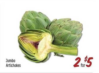 Sprouts Farmers Market Jumbo artichokes offer