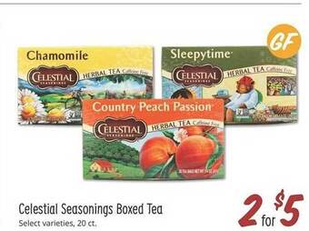 Sprouts Farmers Market Celestial seasonings boxed tea offer