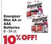 Sun Mart Energizer max aa or aaa batteries offer