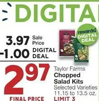 United Supermarkets Taylor farms chopped salad kits offer