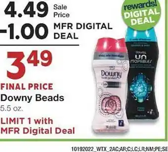 United Supermarkets Downy beads offer