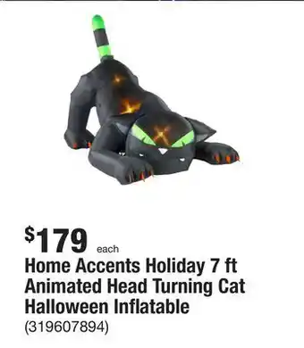 The Home Depot Home accents holiday 7 ft animated head turning cat halloween inflatable offer