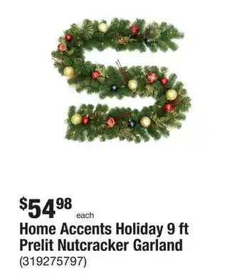 The Home Depot Home accents holiday 9 ft prelit nutcracker garland offer