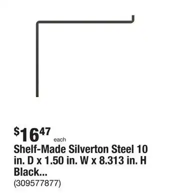 The Home Depot Shelf-made silverton steel 10 in. d x 1.50 in. w x 8.313 in. h black 75 lbs. decorative shelf bracket offer