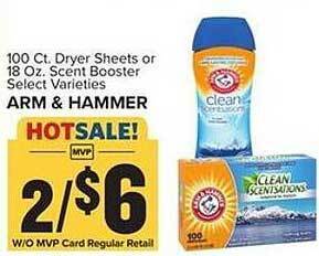 Food Lion Dryer sheets or scent booster arm & hammer offer