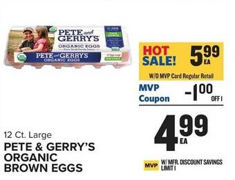Food Lion Pete & gerry's organic brown eggs offer