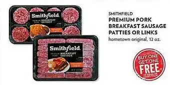 Reasors Smithfield premium pork breakfast sausage patties or links offer
