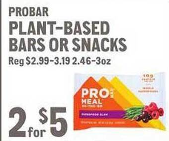 New Seasons Market Probar plant-based bars or snacks offer