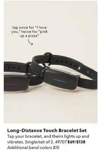 Uncommon Goods Long-distance touch bracelet set offer
