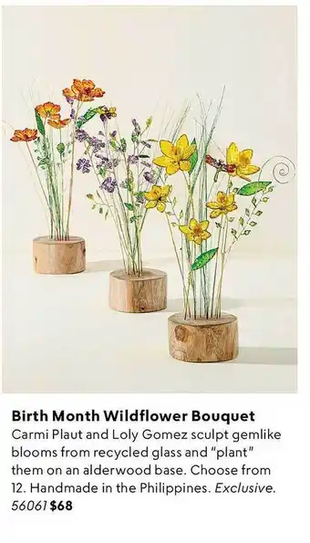 Uncommon Goods Birth month wildflower bouquet offer