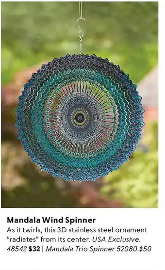 Uncommon Goods Mandala wind spinner offer