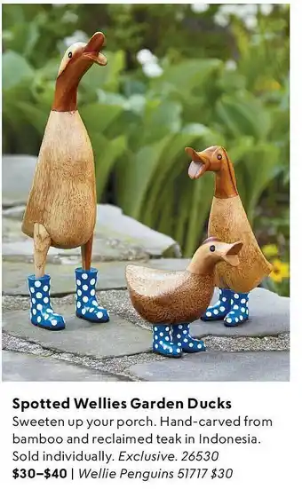 Uncommon Goods Spotted wellies garden ducks offer