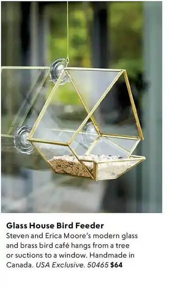 Uncommon Goods Glass house bird feeder offer