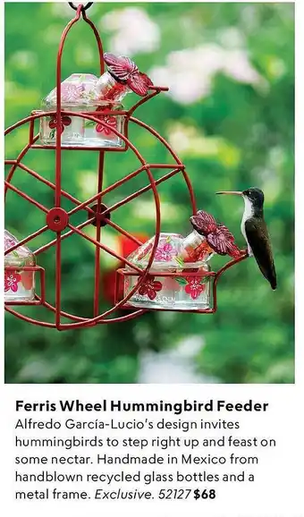 Uncommon Goods Ferris wheel hummingbird feeder offer