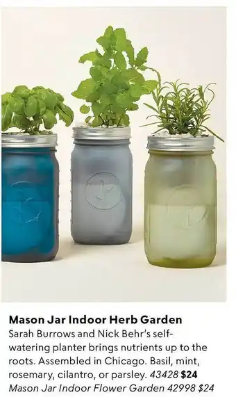 Uncommon Goods Mason jar indoor herb garden offer