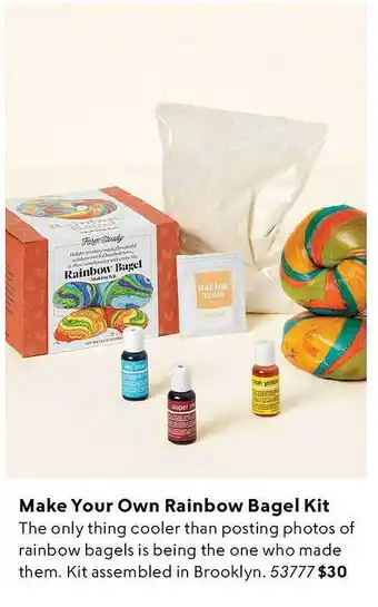 Uncommon Goods Make your own rainbow bagel kit offer