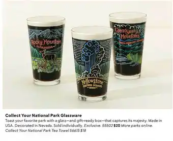 Uncommon Goods Collect your national park glassware offer