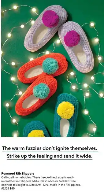Uncommon Goods Pommed rib slippers offer
