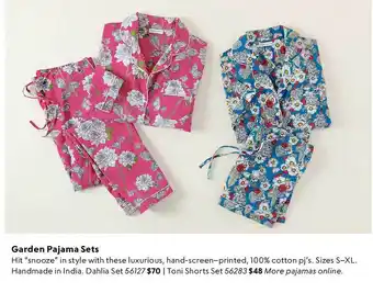 Uncommon Goods Garden pajama sets offer