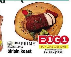 Maceys Usa prime boneless pork sirloin roast offer