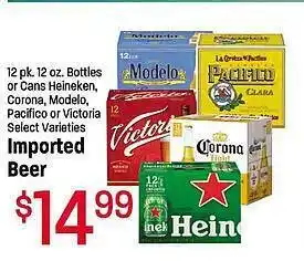 Maceys Bottles or cans heineken, corona, modelo, pacifico or victoria imported beer offer