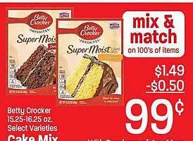 Maceys Betty crocker cake mix offer