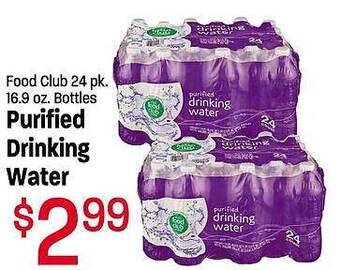 Maceys Food club purified drinking water offer