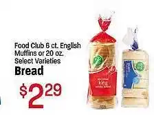 Maceys Food club english muffins bread offer