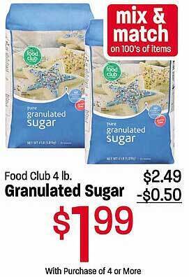 Maceys Food club granulated sugar offer