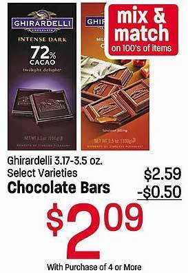 Maceys Ghirardelli chocolate bars offer