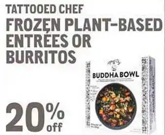 New Seasons Market Tattooed chef frozen plant-based entrees or burritos offer
