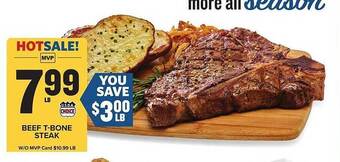 Food Lion Beef t-bone steak offer