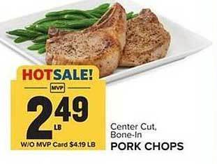 Food Lion Center cut, bone-in pork chops offer