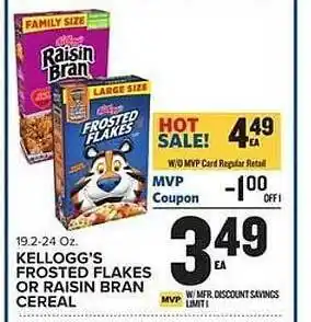 Food Lion Kellogg's frosted flakes or raisin bran cereal offer