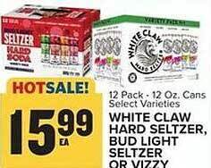 Food Lion White claw hard seltzer, bud light seltzer or vizzy offer