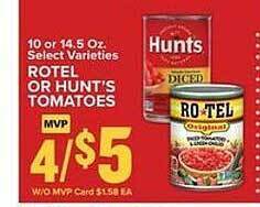 Food Lion Rotel or hunt's tomatoes offer
