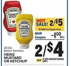Food Lion Heinz mustard or ketchup offer