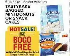 Food Lion Tastykake bagged mini donuts or snack cakes offer