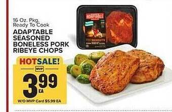 Food Lion Adaptable seasoned boneless pork ribeye chops offer