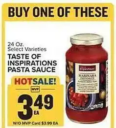 Food Lion Taste or inspirations pasta sauce offer
