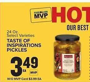 Food Lion Taste of inspirations pickles offer
